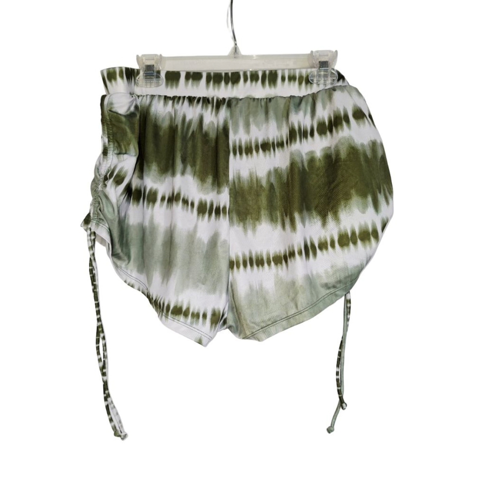 Swim by Cacique Plus Size 16 Green & White Tie-Dye Swim Shorts